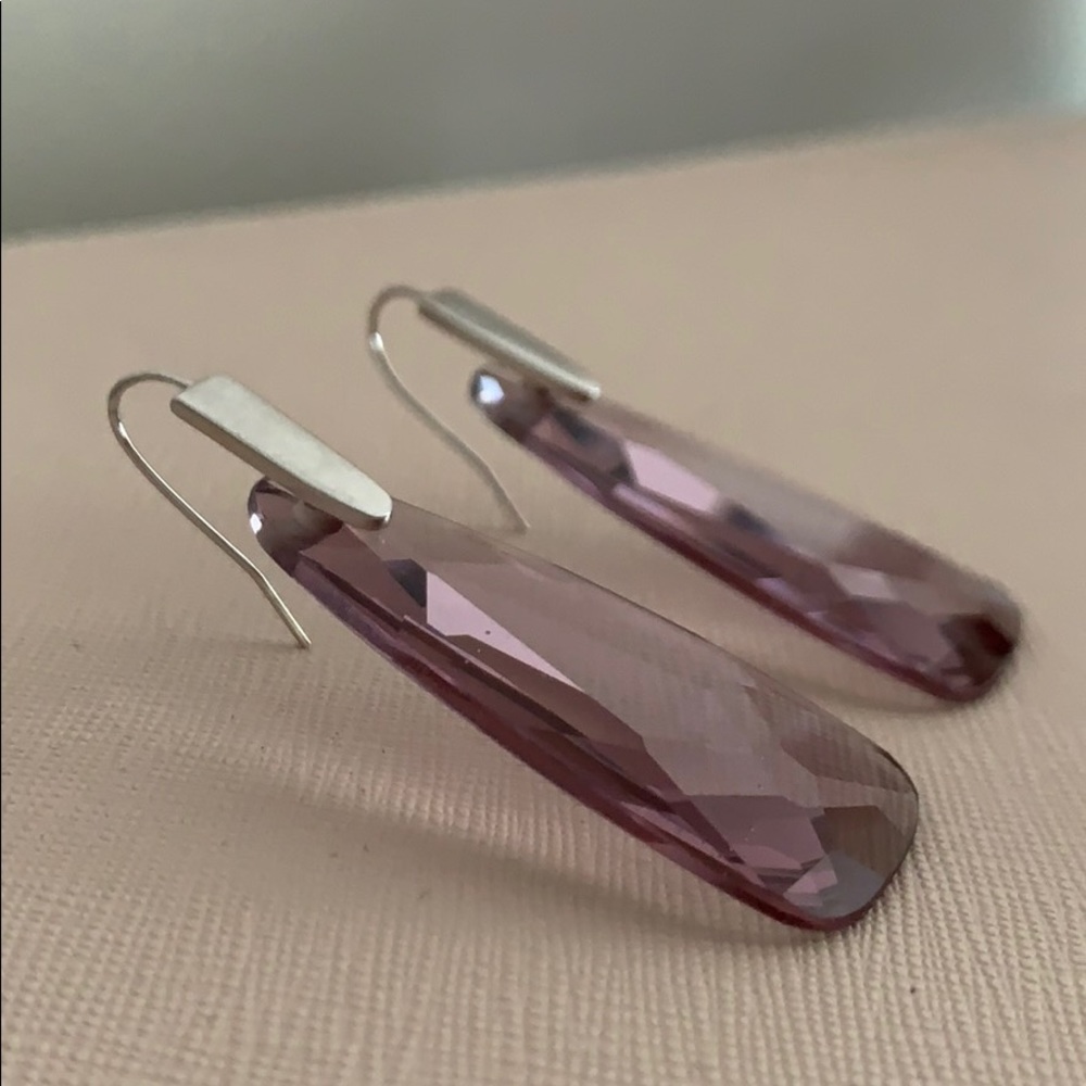 Kendra Scott Maize purple Clear Crystal Earrings